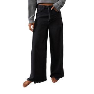 Free People Black Wide Leg Flare Jeans
